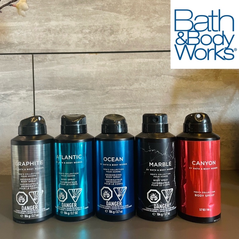 Bath & Body Works GRAPHITE Deodorizing Body Spray For Men - 3.7 Oz (Pack Of 2)