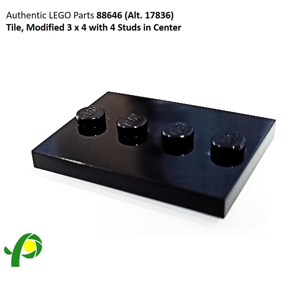 LEGO Parts 88646 (Alt. 17836) Tile Modified 3x4 with 4 Studs in Center ...