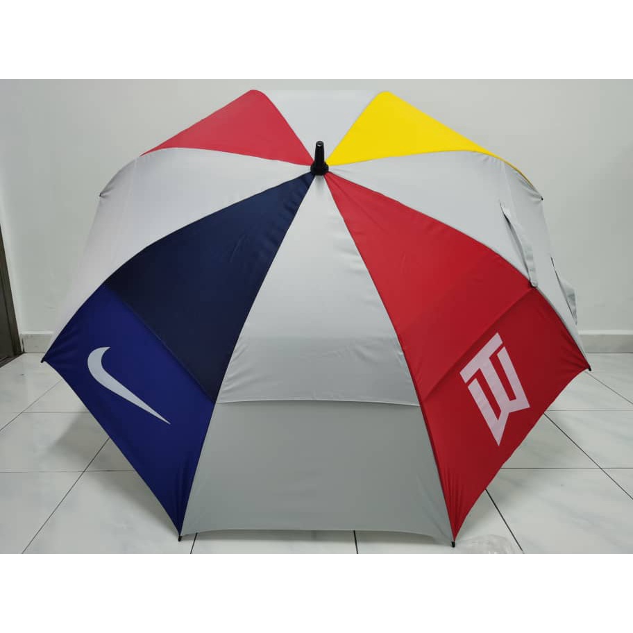 NIKE Golf Umbrella Double Layer Windproof Sunscreen Carbon Rainproof Rainproof UV Protection Shopee Malaysia