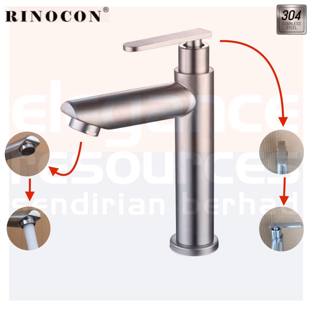 SUS304 Basin Cold Tap RSS4BST RINOCON | Shopee Malaysia