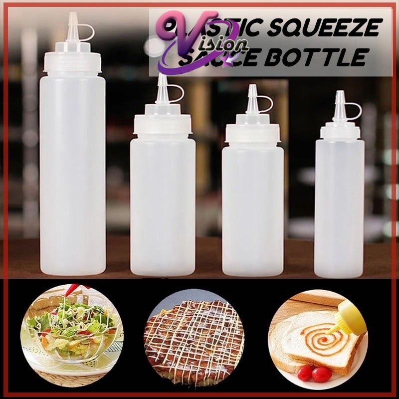 Clear Plastic Squeeze Sauce Bottle Tomato Condiment Multipurpose ...