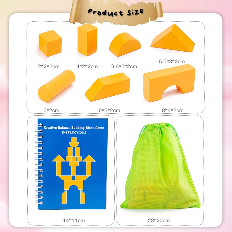 [Little B House] Creative Wooden Balance Building Blocks Construction ...