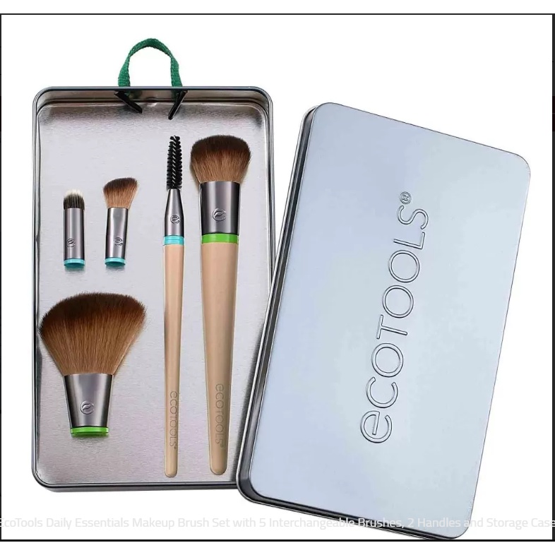 ECOTOOLS INTERCHANGEABLE DAILY ESSENTIALS MAKEUP BRUSH SET FOR