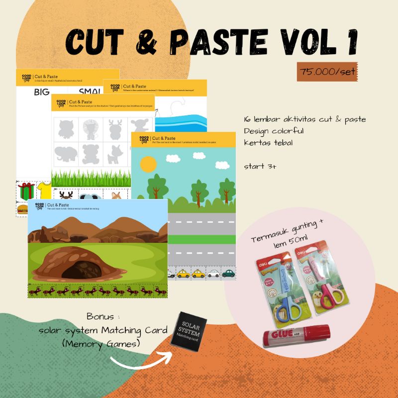 Cut & Paste activity Vol 1 (activity Cutting Toddlers) | Shopee Malaysia