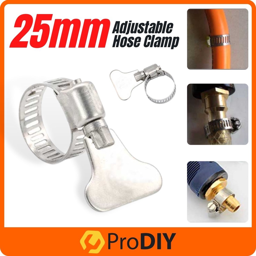 25mm Adjustable Hose Clamp Fuel Line Clip Fastener Anti-Rust Tight Pipe ...