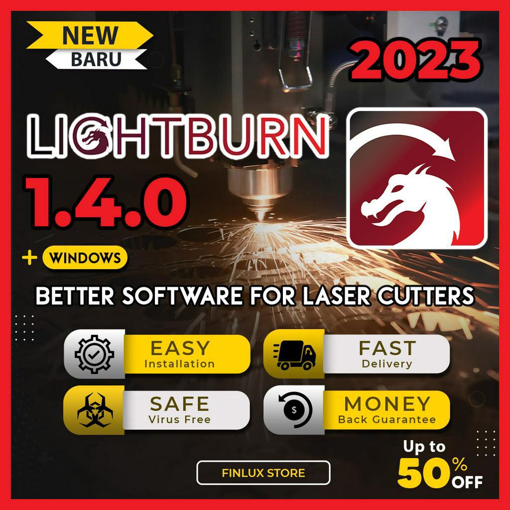 LightBurn v1.4.00 Latest 2023 Laser Cutter Software For Windows (64Bit