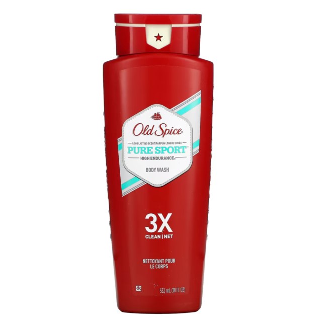 Old Spice, Body Wash, Pure Sport, 18 fl oz, 3 x Cleaning Effect, Long