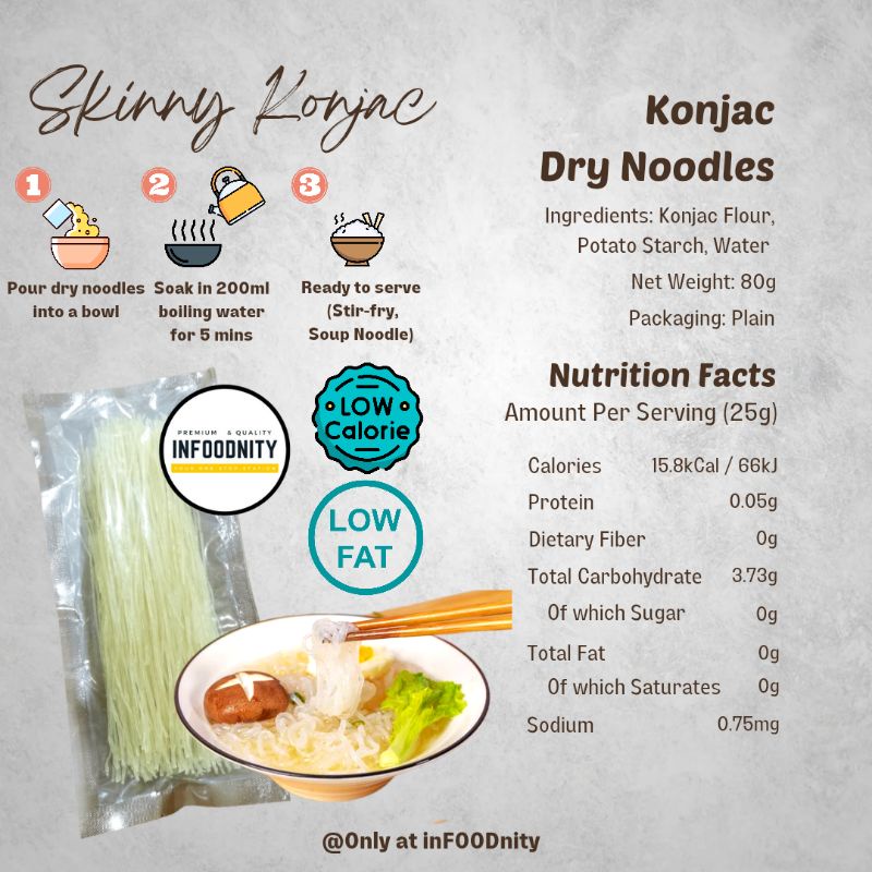 SKINNY KONJAC Noodles Shirataki Noodles Mee Konjac Rice Mi Konjac Nasi ...