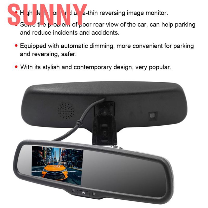 Sunny 4.3inch Car Rearview Mirror Auto Dimming Monitor With Bracket