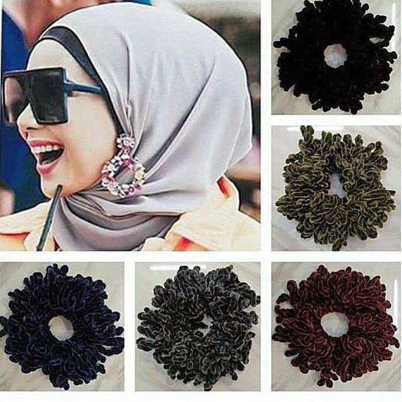 𝗣𝗢𝗦𝗧 𝗧𝗢𝗗𝗔𝗬(Besar/Kecil)Hitam Warna Sanggul Rambut Che Ta Scrunchie ...