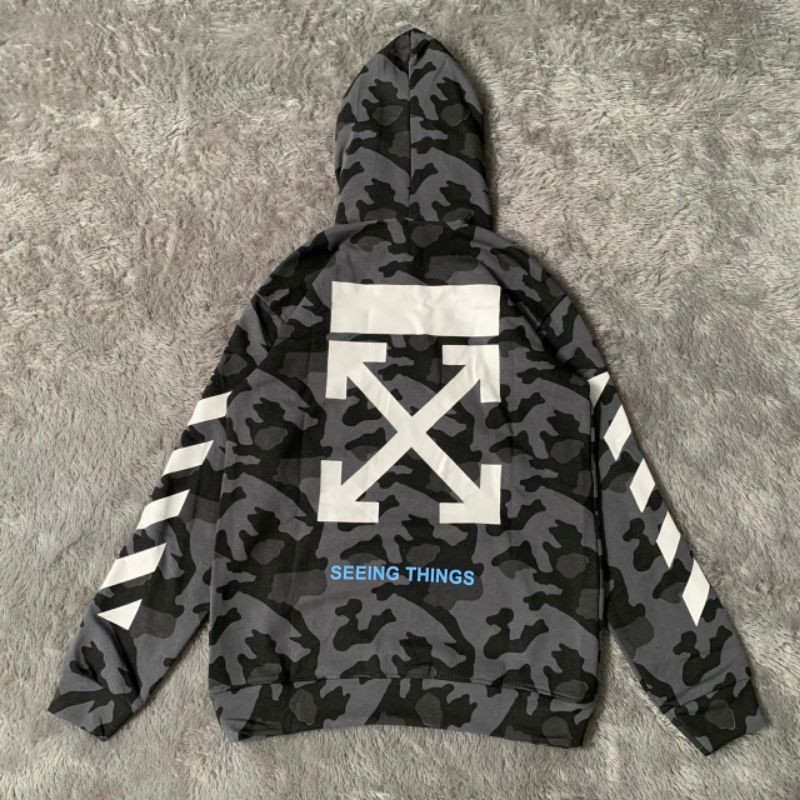 Off white camo 2025 hoodie seeing things