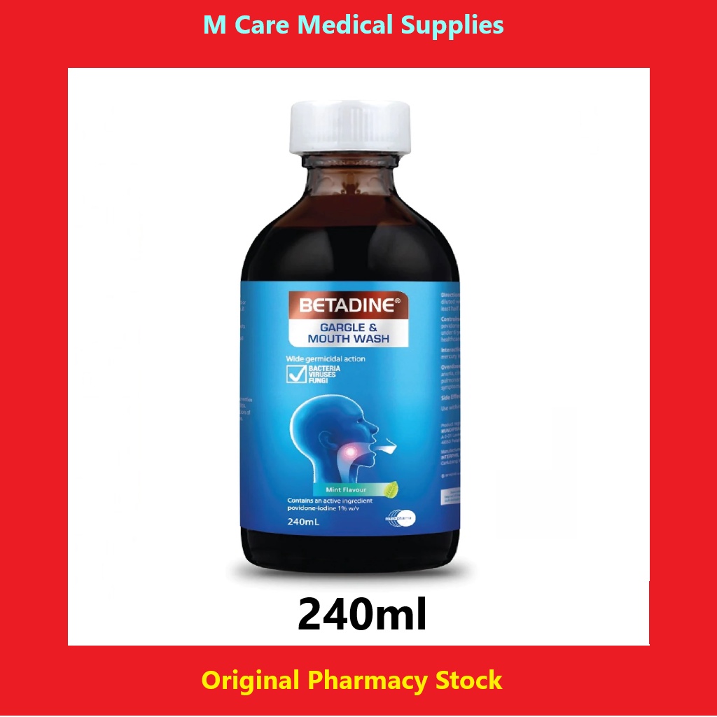 1 X Betadine Gargle & Mouth Wash Bouteille de 240 ml Soulagement des maux