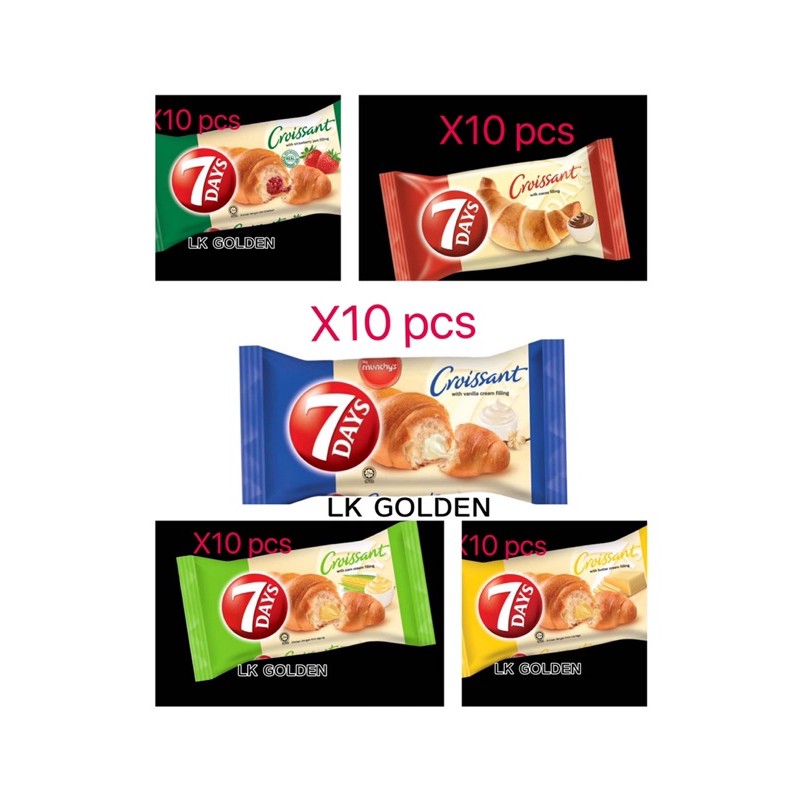 (Value pack) 10pcs Munchy’s 7 days croissant (roti) (corn/ vanilla ...