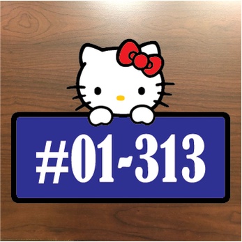 Hello Kitty House Unit Number Plate | Acrylic Signage | Shopee Malaysia