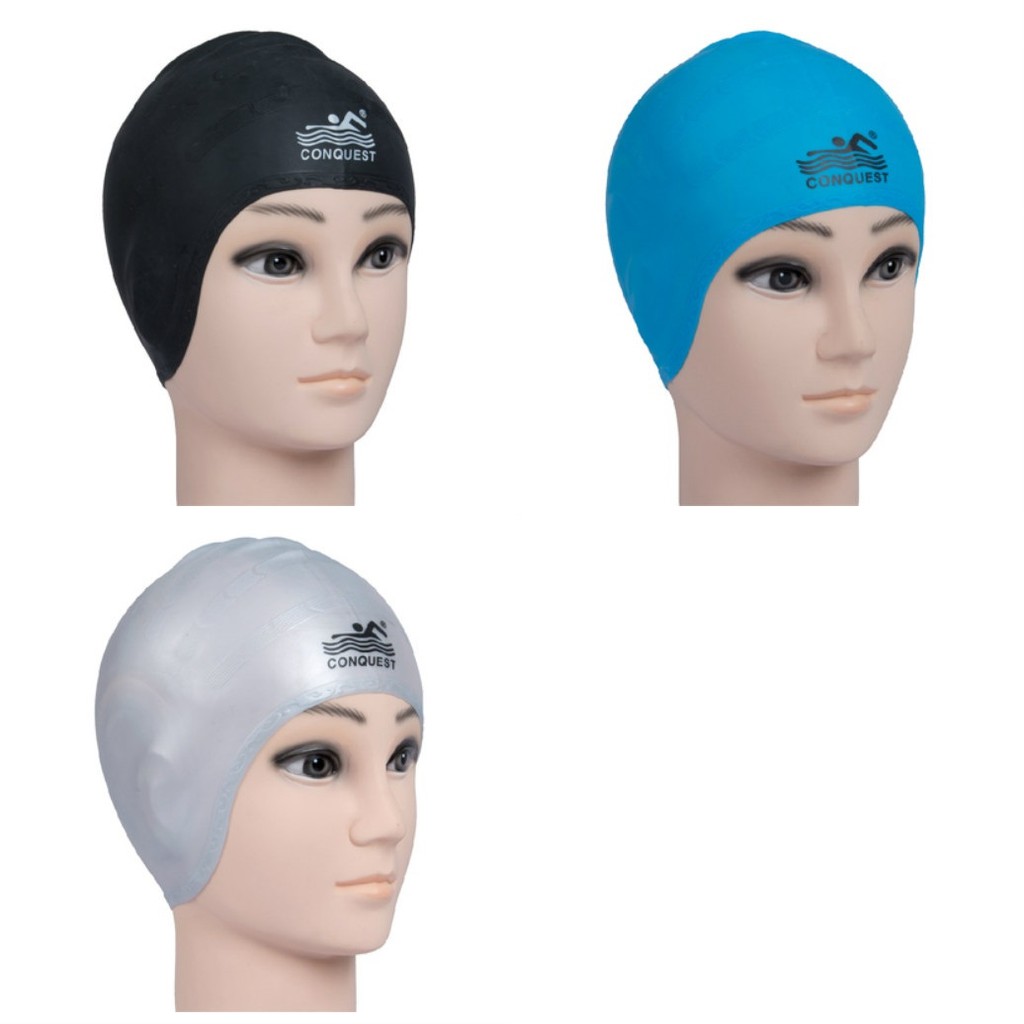 Conquest Colorful Silicon Swim Cap Shopee Malaysia