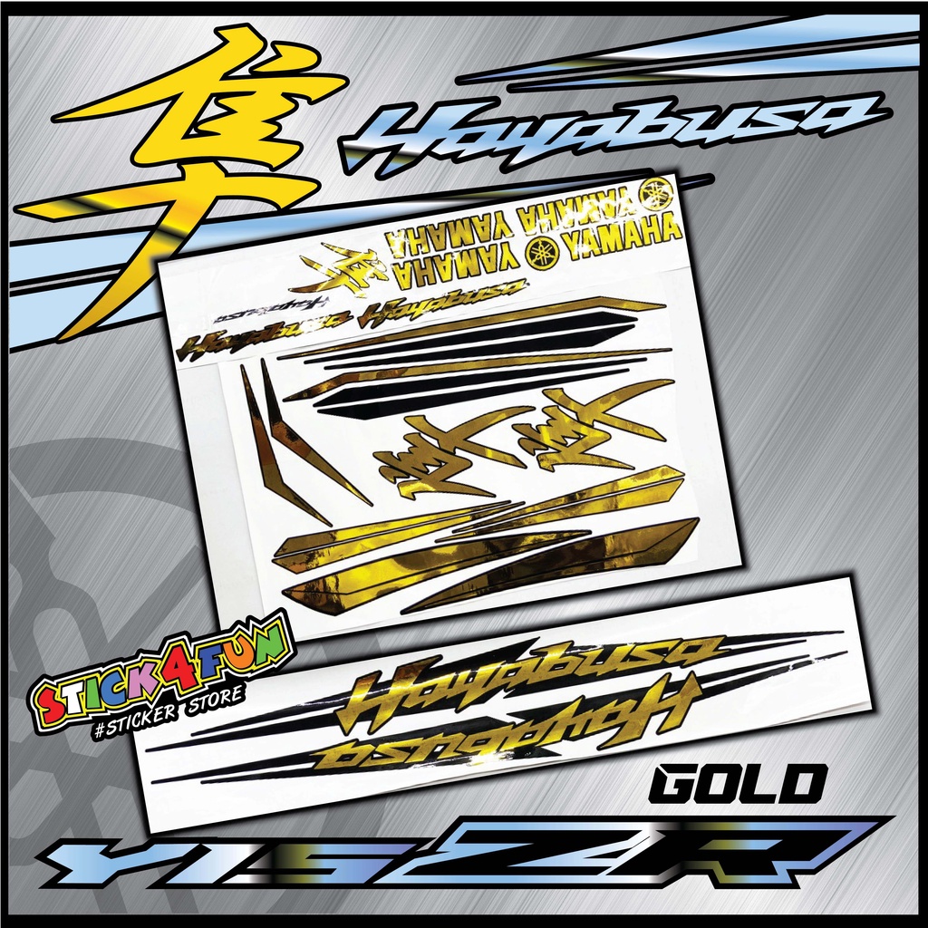 STRIPE MOTOR YAMAHA Y15/Y15ZR HAYABUSA GOLD CHROME OVERLAP STICKER ...