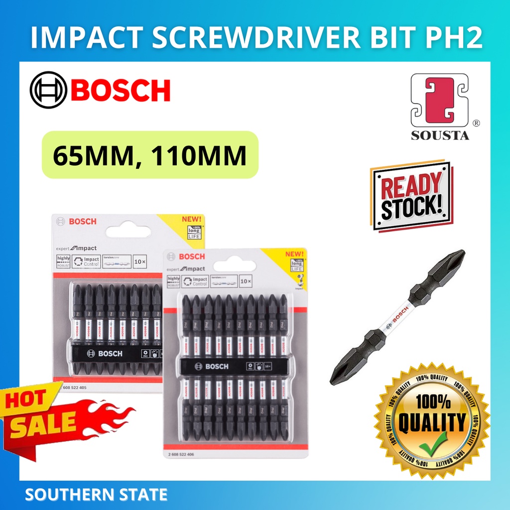 BOSCH SCREWDRIVER BIT IMPACT BIT PH2 X 65mm/110mm BOS 2608522405 BOS