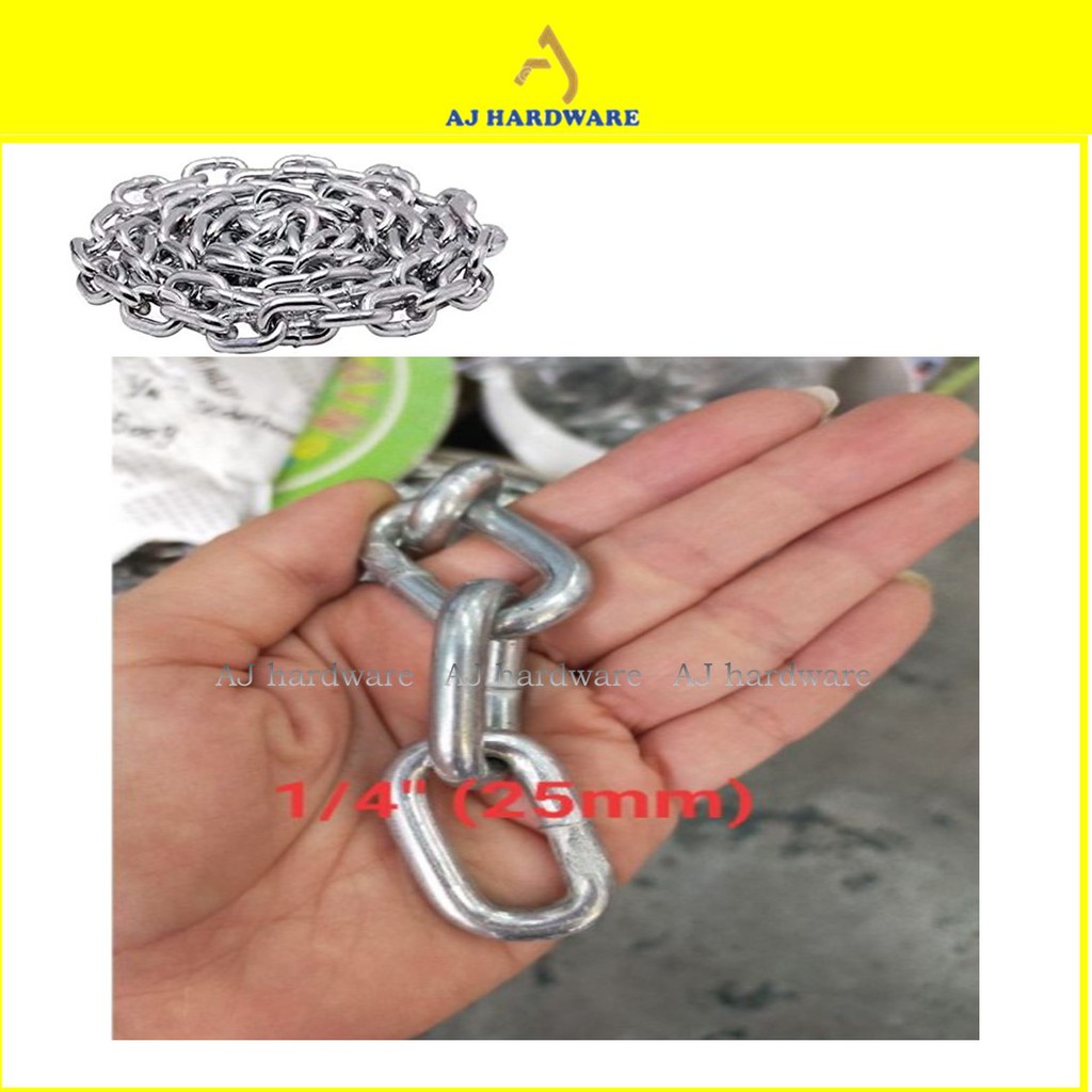 Rantai Besi Tergalvani Rantai Besi / Galvanized Metal Link Steel Chain ...