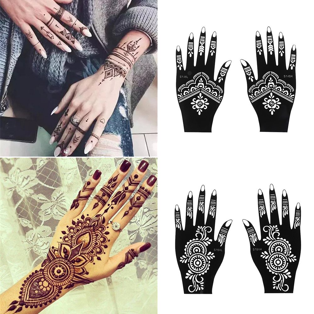 Henna Mehndi Stencils Temporary Tattoo Hand Glitter Template Body Art  Sticker