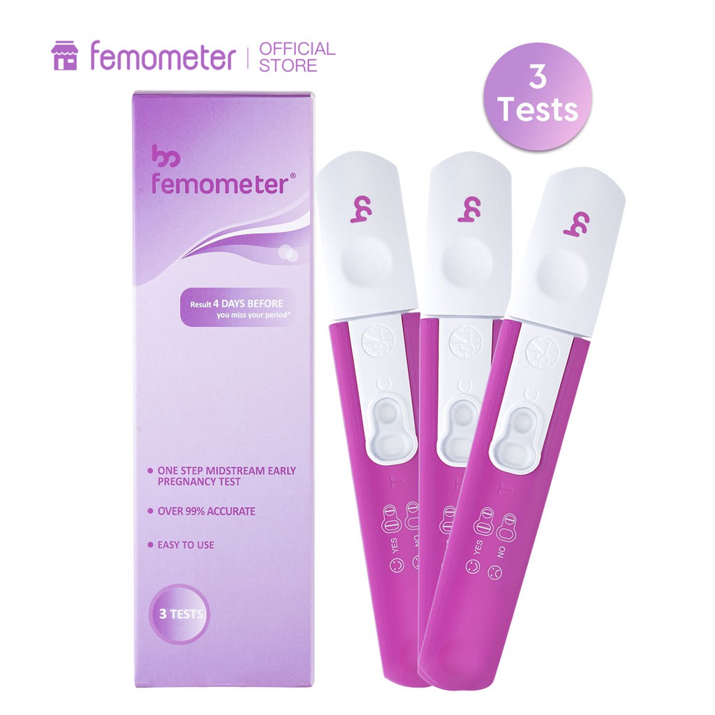 3PCS/set Femometer Early Pregnancy Test 12.5miu/ml HCG Urine Tester