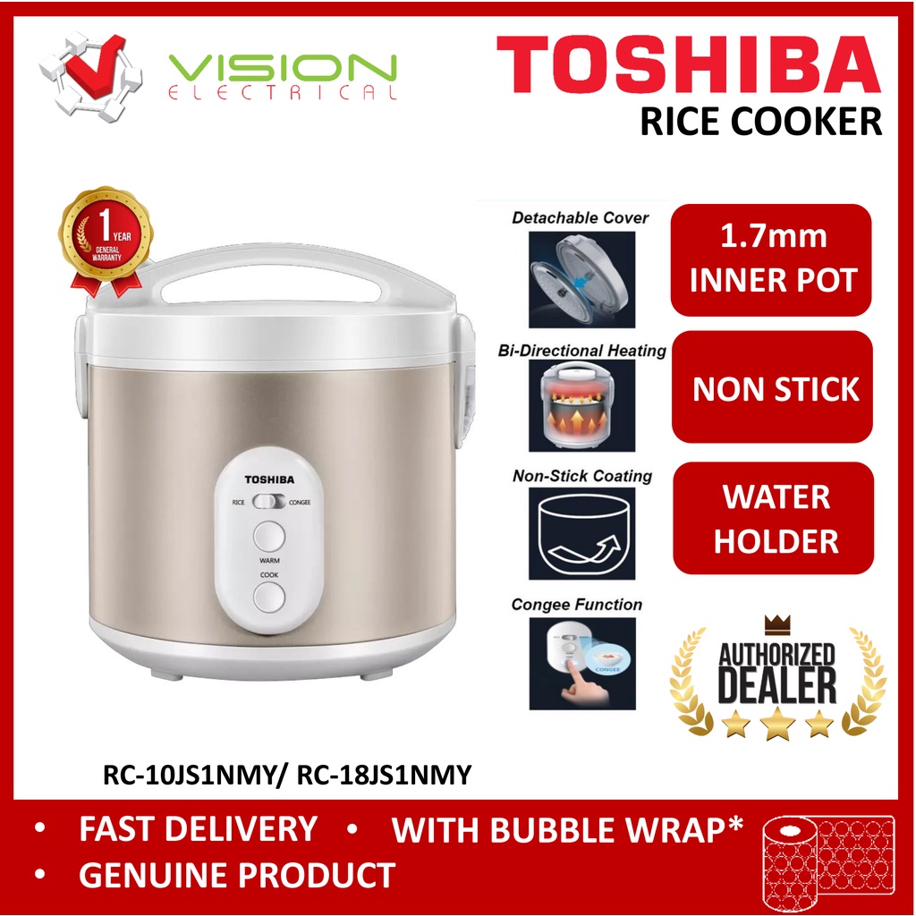 TOSHIBA 1.8L Jar Rice Cooker RC18JS1NMY With Congee Function ( Periuk