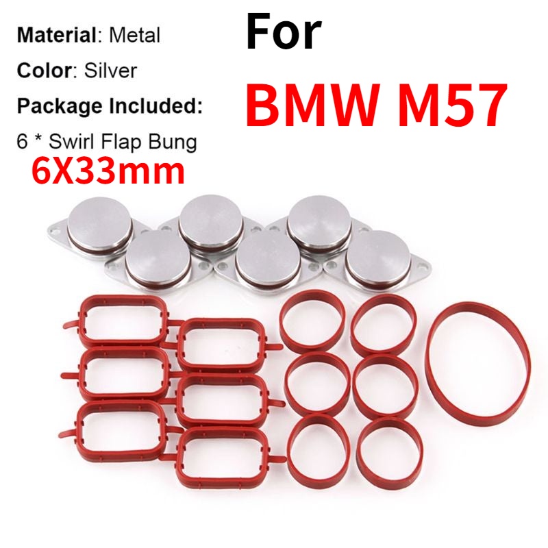6X33MM Bungs for BMW Diesel Swirl Blanks Flaps Repair Delete Kit with ...