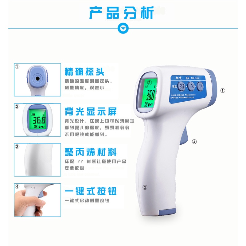 Momba Infrared Digital Thermometer T1503 Forehead For Adult And Child