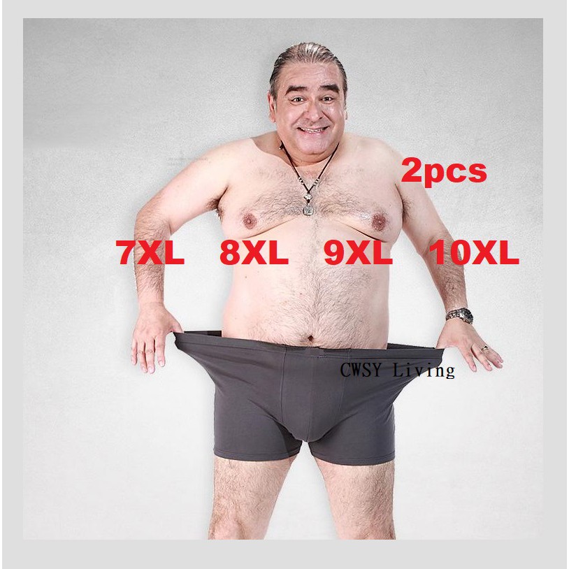 2pcs Plus Size Men Boxer Mens Big Underwear 7XL 10XL Shopee