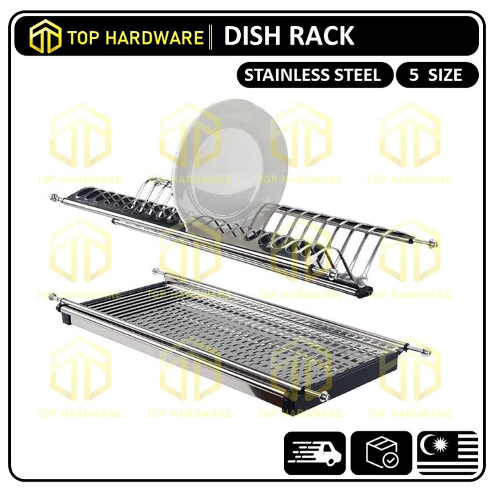 TOP🇲🇾 STAINLESS STEEL 304 KITCHEN CABINET DISH RACK Basket Storage ...