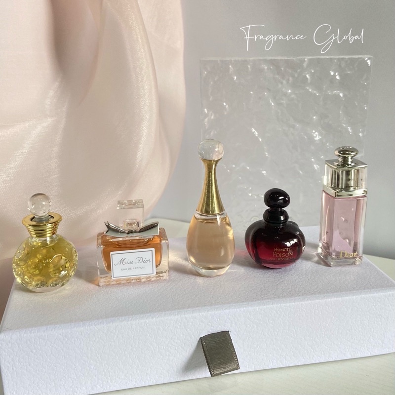 Set Christian Dior 5 Miniature Perfume,Hypnotic Poison Eau  Sensuelle,Forever and ever Dior,Diorissimo,Miss Dior Chérie,Dior Addict 2