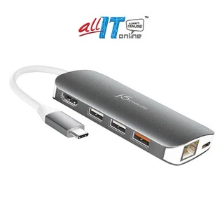 j5create JCD383 USB-C Type-C Multi Adapter - 4KHDMI / Ethernet / USB 3.1 / PD 3.0 / Memory Card Reader / Writer 9in1