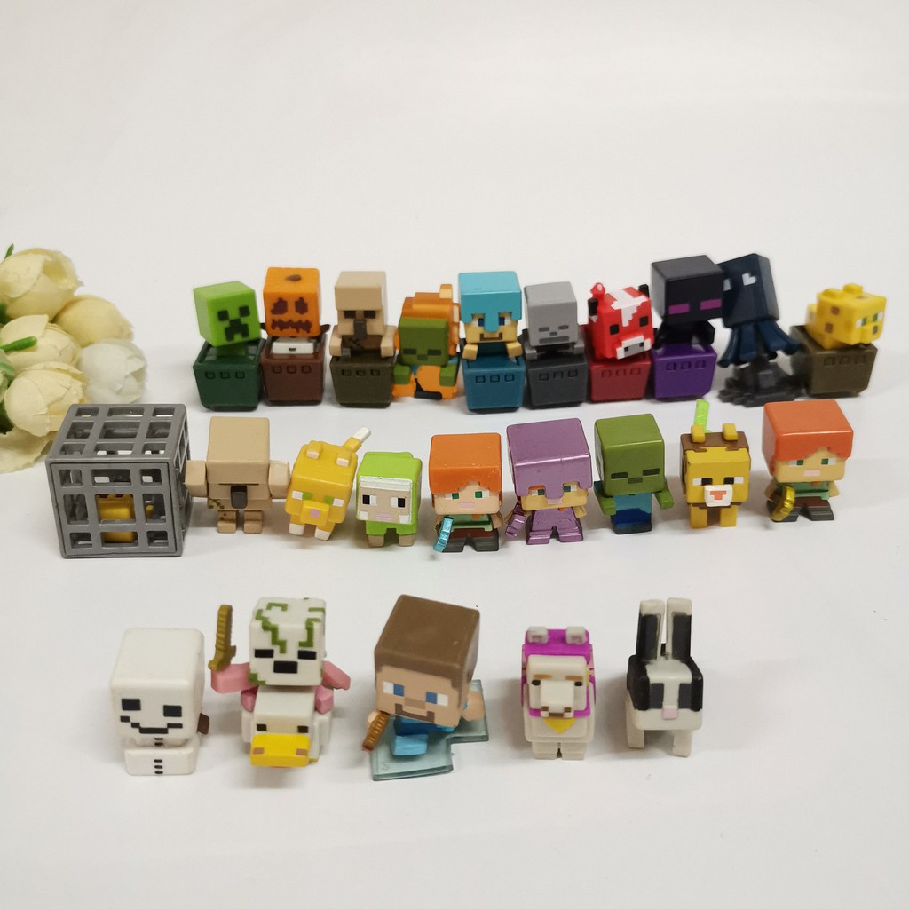 Minecraft Mini Cute Figures Block Hobby Collection Decoration | Shopee ...