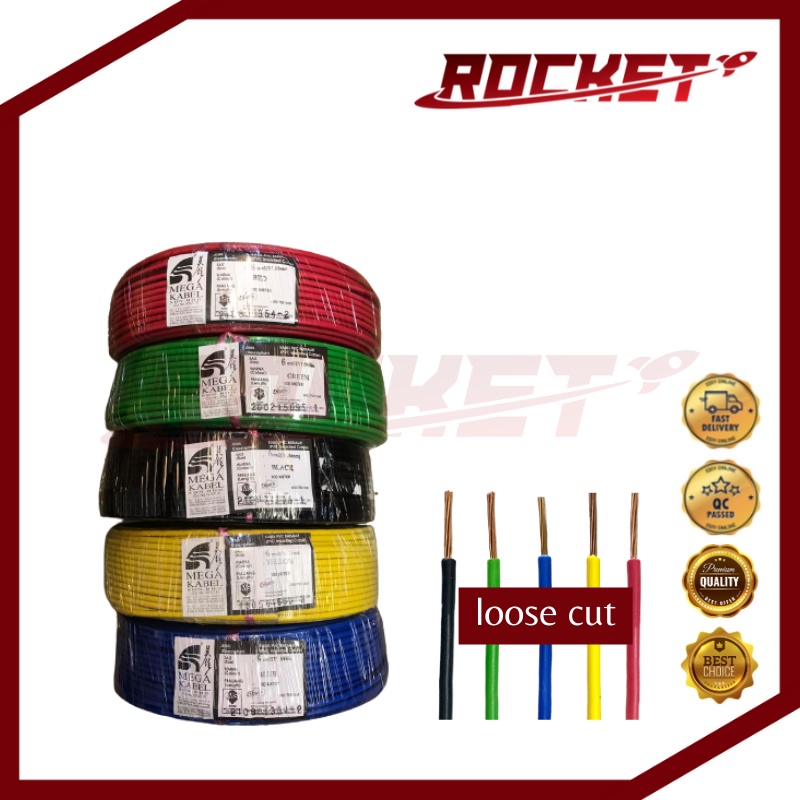 Loose Cutmega Kabel Mm Insulated Pvc Pure Copper Cable Sirim Approve Jkr Spec Kable