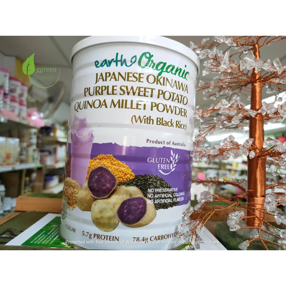 EARTH ORGANIC Japanese Okinawa Purple Sweet Potato Quinoa Millet Powder ...
