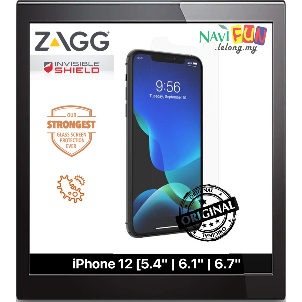 [iPhone 12 13 Mini Pro Max] ZAGG (Ori) Invisible Shield Glass Elite+ Tempered Glass Screen
