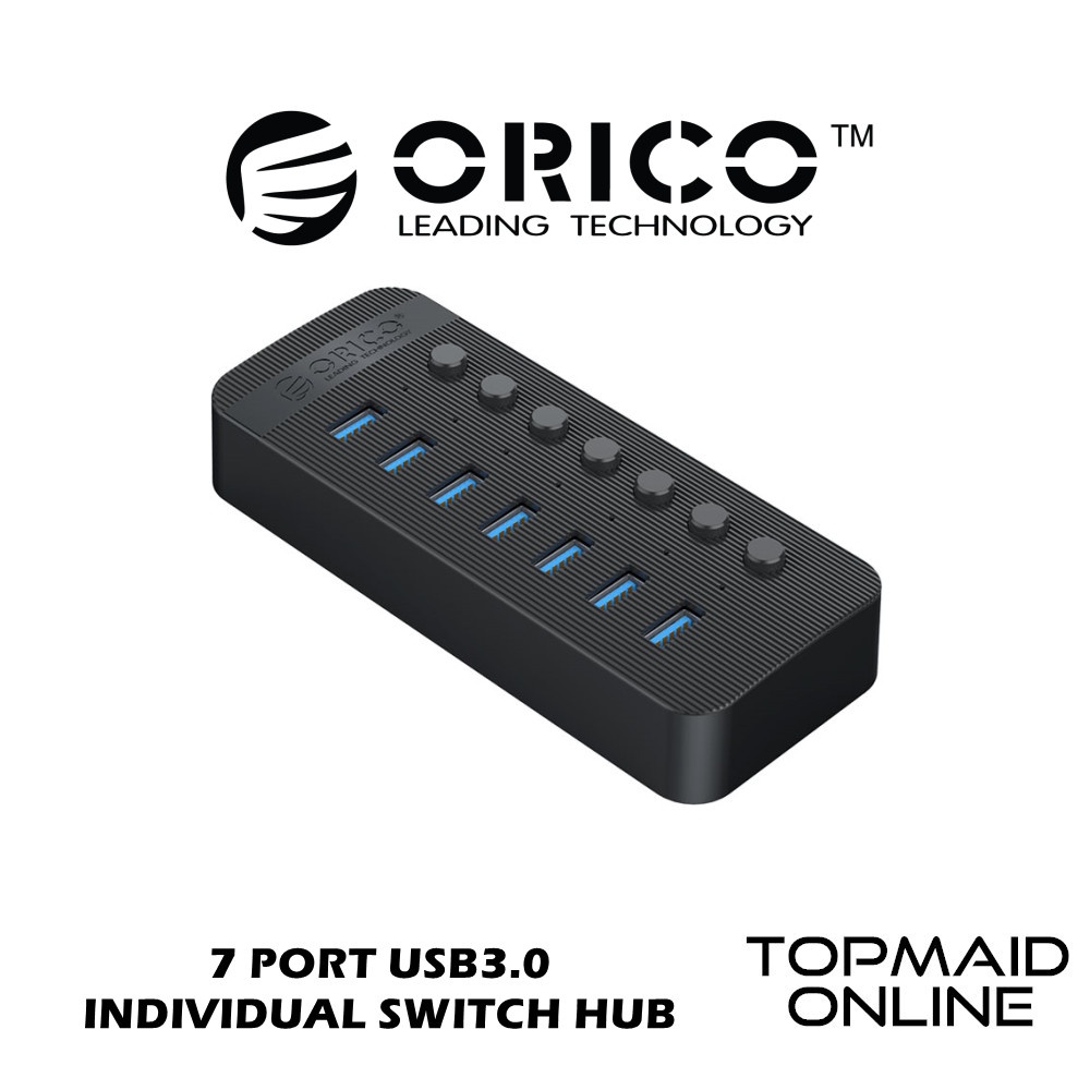 ORICO Aluminum USB 3.0 HUB 5Gbps 7 Ports USB3.0 Splitter With 12V Power Adapter Support BC 1.2 Charging Splitter For PC Laptop - 7