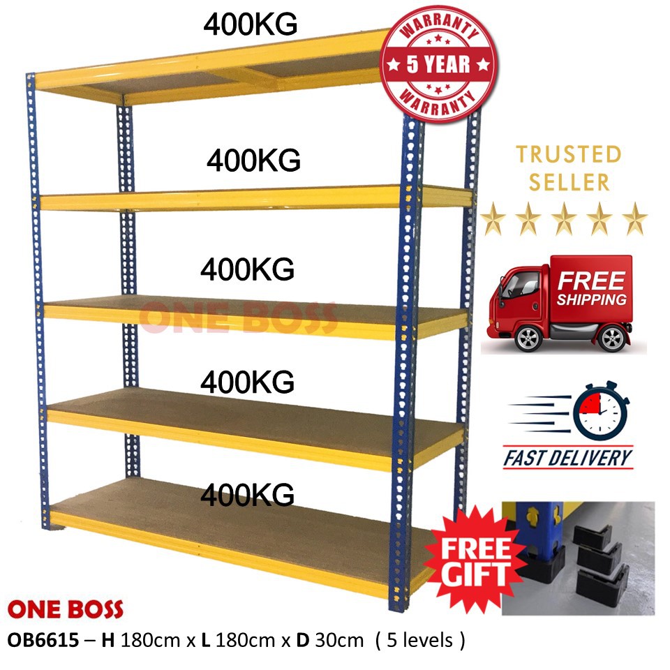 H6'xL6'xD1' ( 5 LEVELS ) HEAVY DUTY BOLTLESS RACKING HOME STORAGE ...
