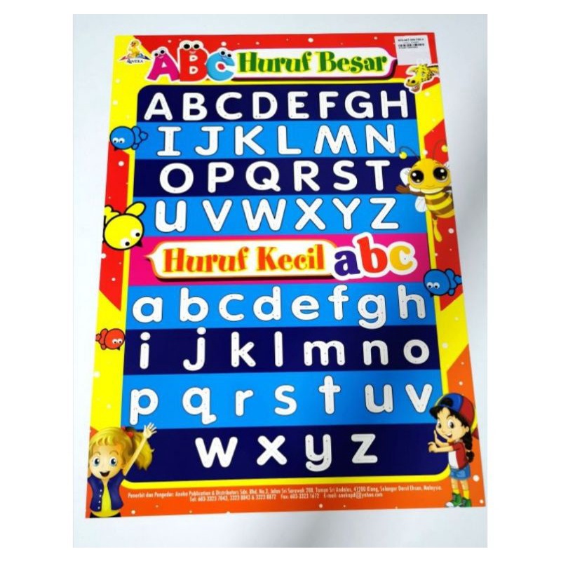 wall poster basic ABC and 123 number for early educational learning ...