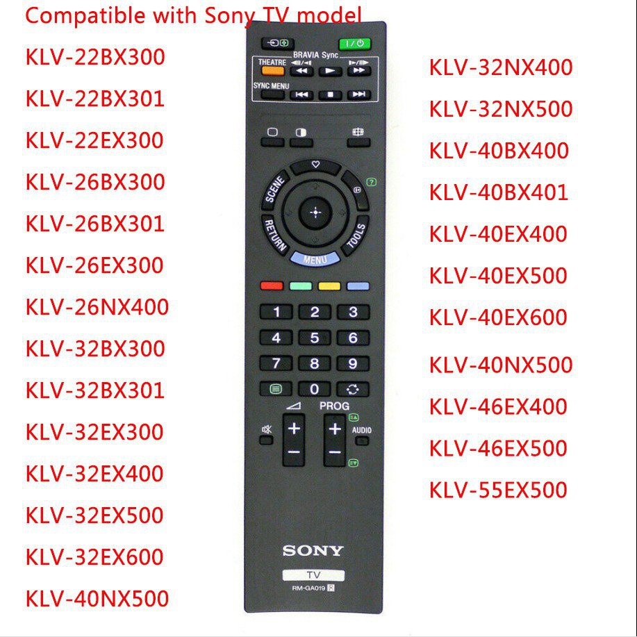 RM-YD026 Replacement Remote Control – For Sony LCD LED TV – KDL26M4000 KDL26N4000 KDL37NL140 – Black