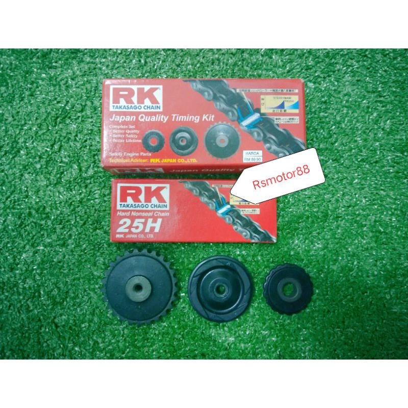 TIMING CHAIN SET ORIGINAL 💯 RK JAPAN HONDA GBO,C70,EX5 HP,FAME,DREAM