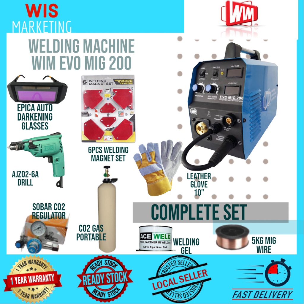WELDING MACHINE WIM EVO MIG 200 PROTABLE 200AMP MIG WELDING MACHINE