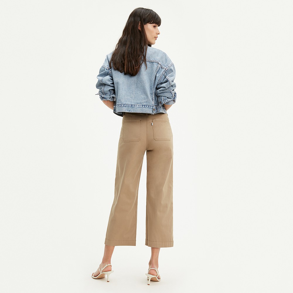 Levi's Ribcage Wide Leg Cropped Pants Women 79848-0006 | Shopee Malaysia