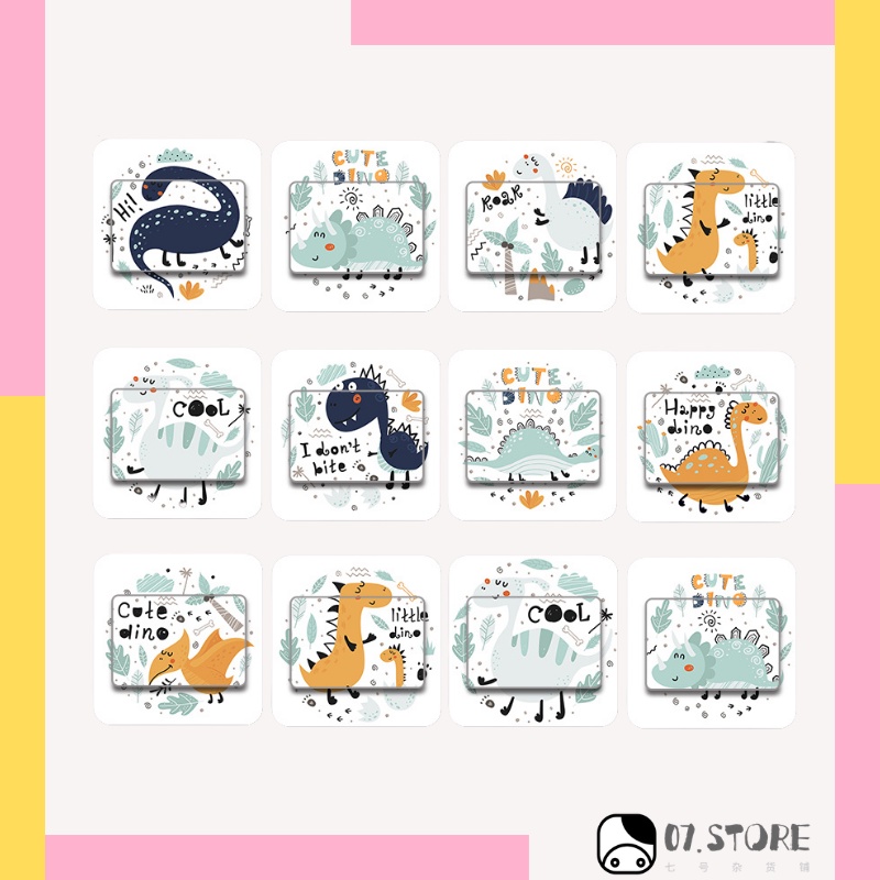 Nordic style Self-adhesive Socket Sticker -Dinosaur 北欧简约插座贴-恐龙 | Shopee ...