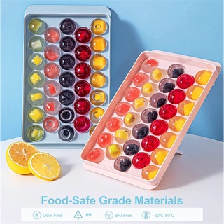 Kitchen ice tray with lid DIY silicone ice cube mold baby food supplement  box chocolate-mould leak-proof kitchen gadgets