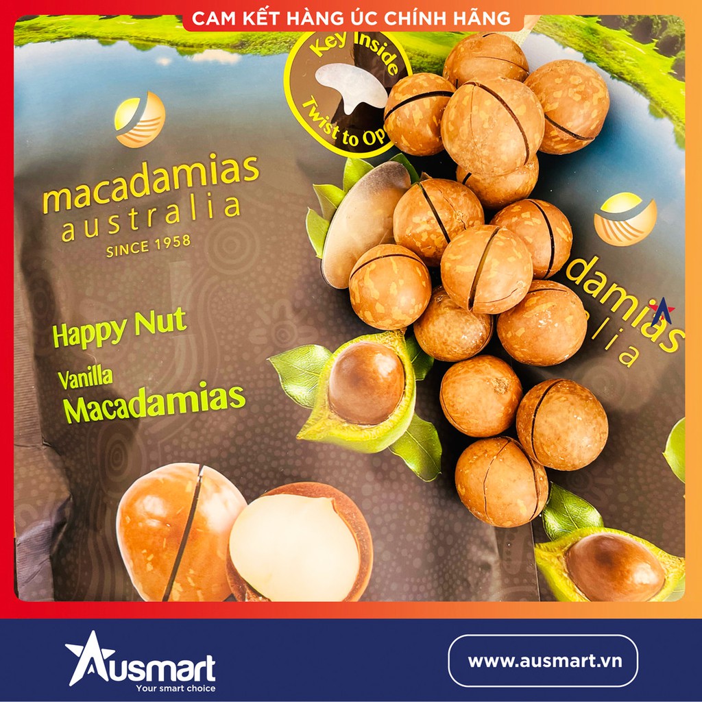 Happy Nut Vanilla Macadamias Whole Macadamias 225g Premium macadamia