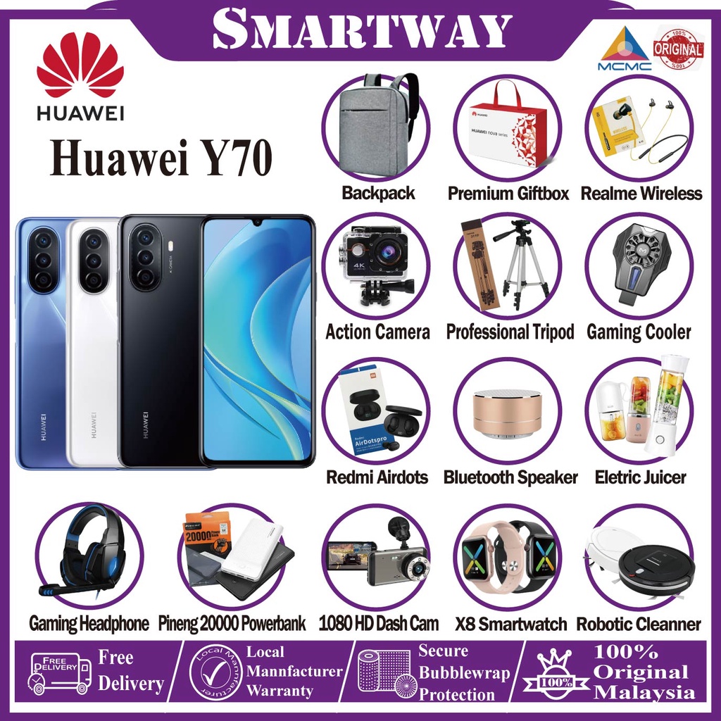Huawei Y70 [ 4GB RAM 128GB ROM ] 22.5W Flash Charging Huawei