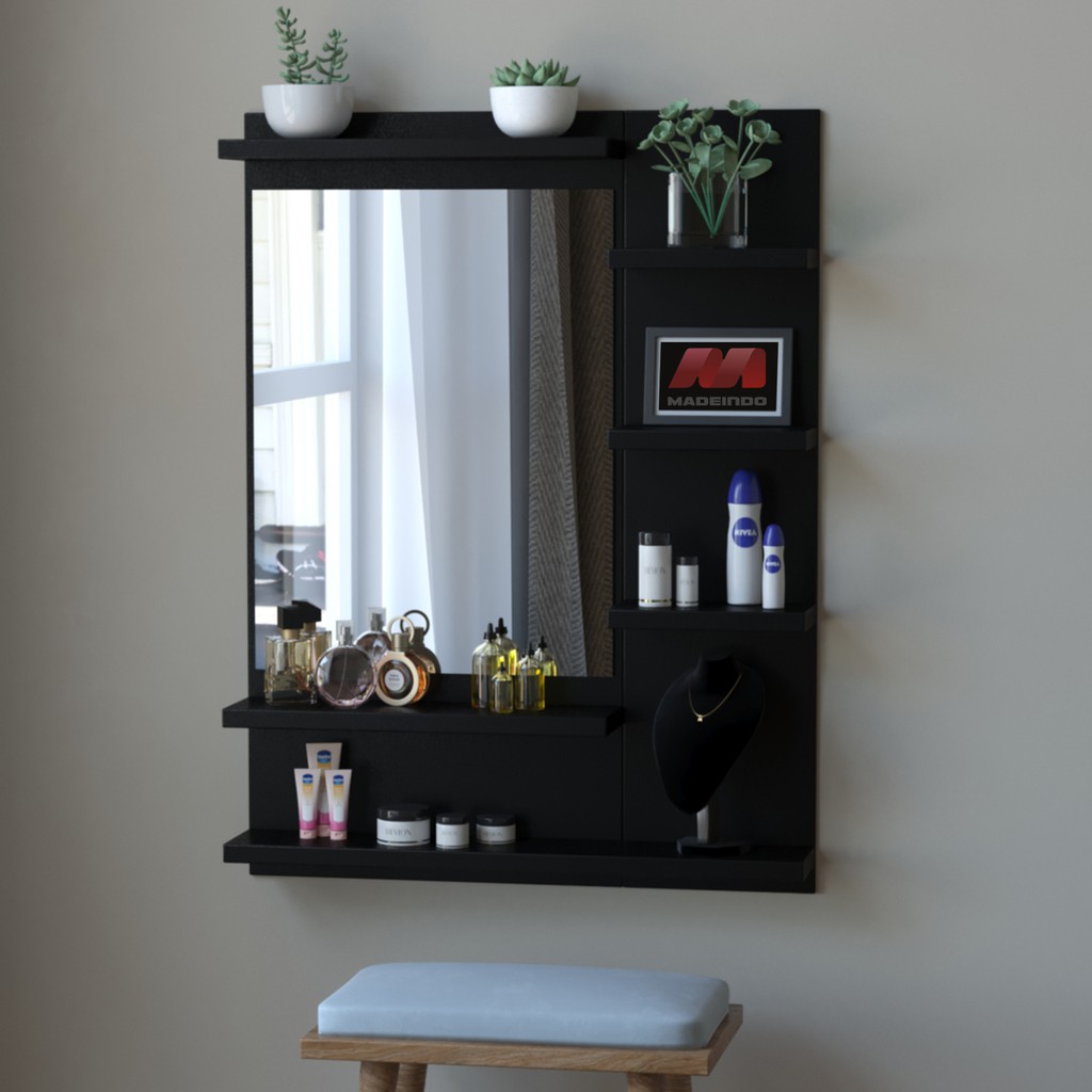 Hanging Makeup Rack with Glass Walls | Shopee Malaysia