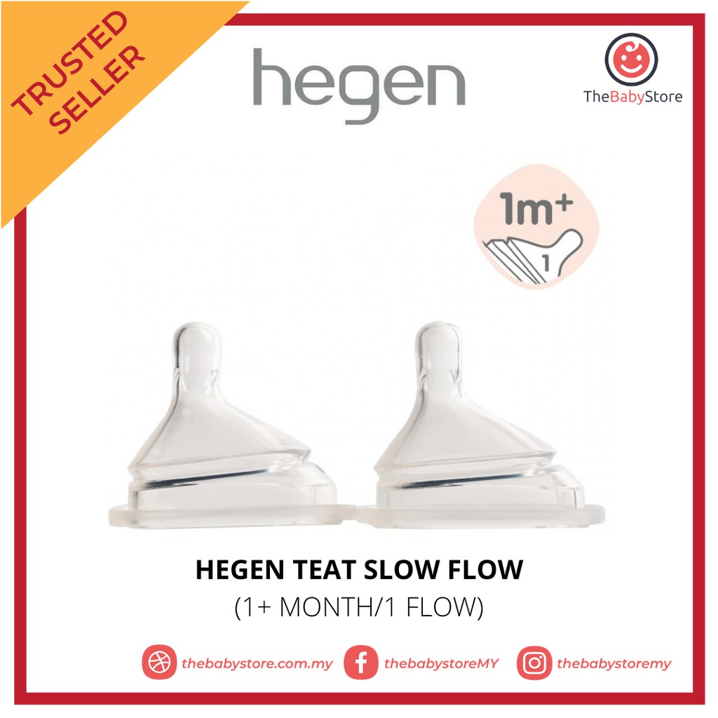 Hegen Teat Slow Flow - 1+ Month / 1 Flow (2 Pack) | Shopee Malaysia