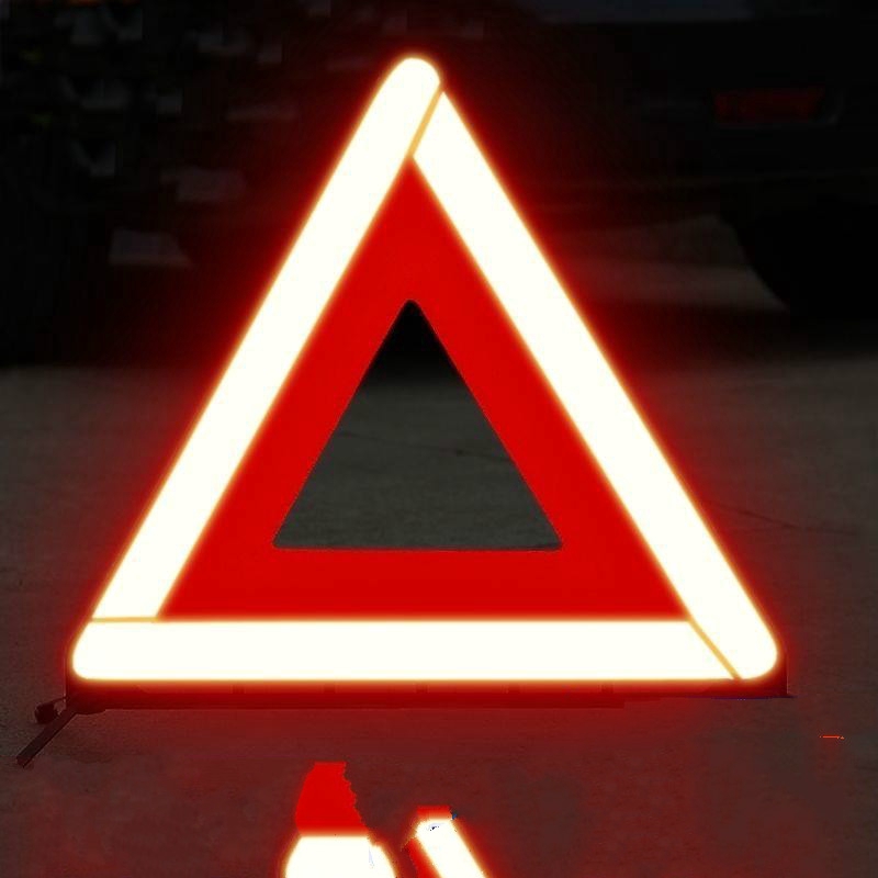 Emergency LED Safety Triangle & Reflector Warning Traffic Large Warning ...