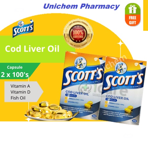 Scott's Cod Liver Oil 2x100's [Exp:31/08/2025] | Shopee Malaysia